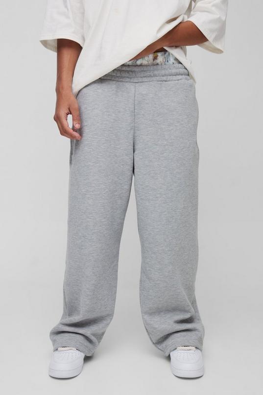 Wide Leg Abstract Printed Double Waistband Joggers by BOOHOOMAN