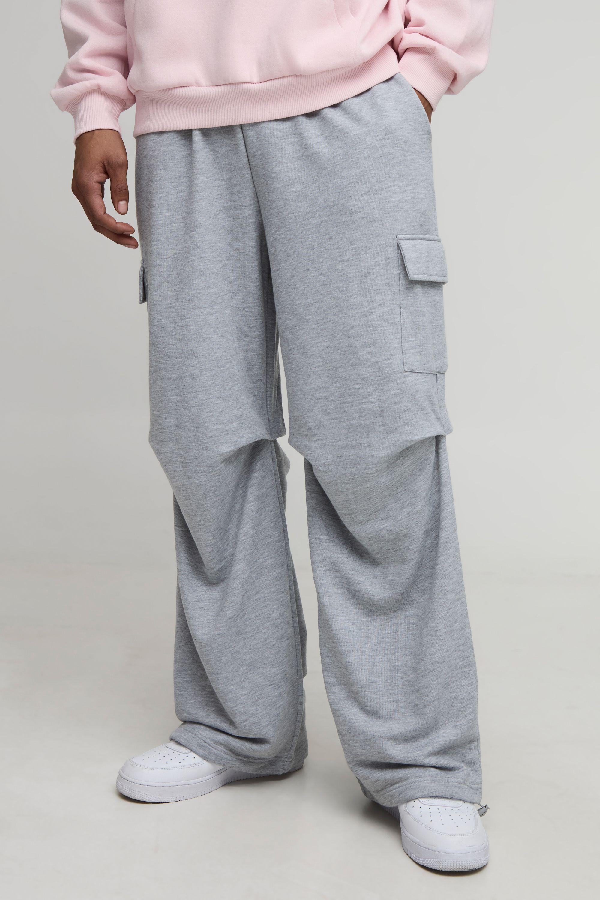 Wide Leg Cargo Pocket Toggle Raw Waistband Jogger by BOOHOOMAN