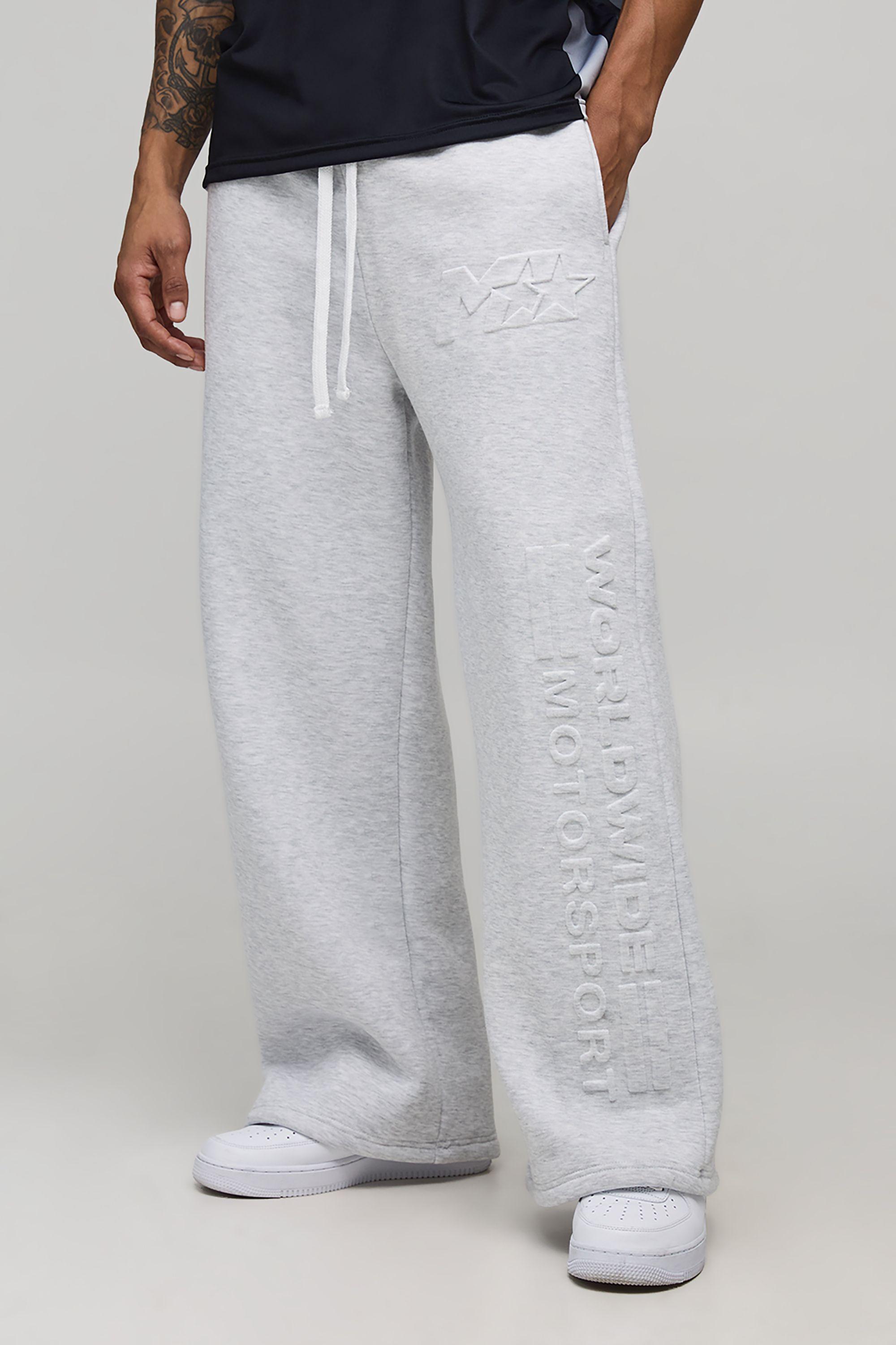 Wide Leg Embossed M Star Motorsport Jogger by BOOHOOMAN