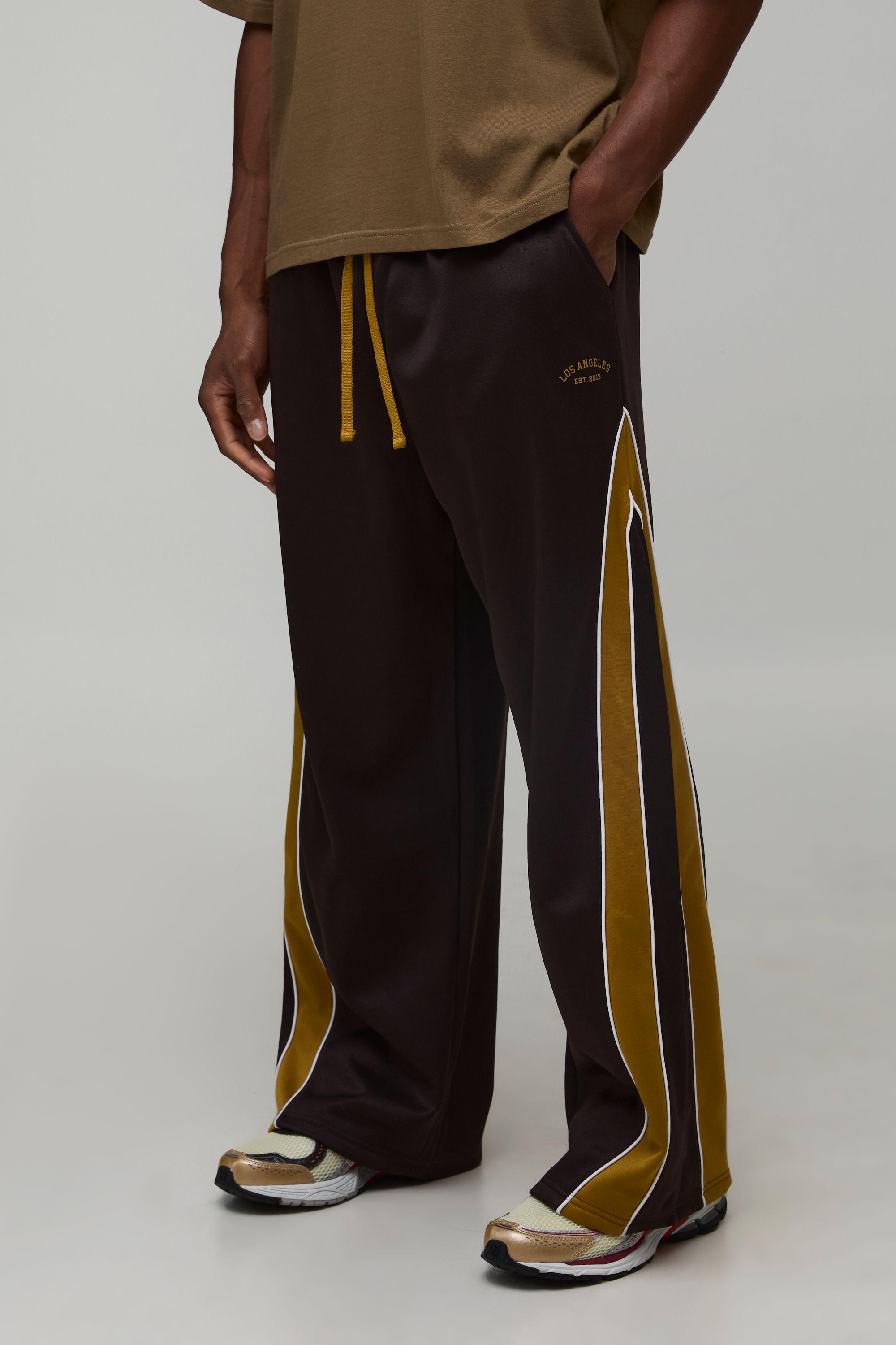 Wide Leg Panelled Tricot Joggers by BOOHOOMAN