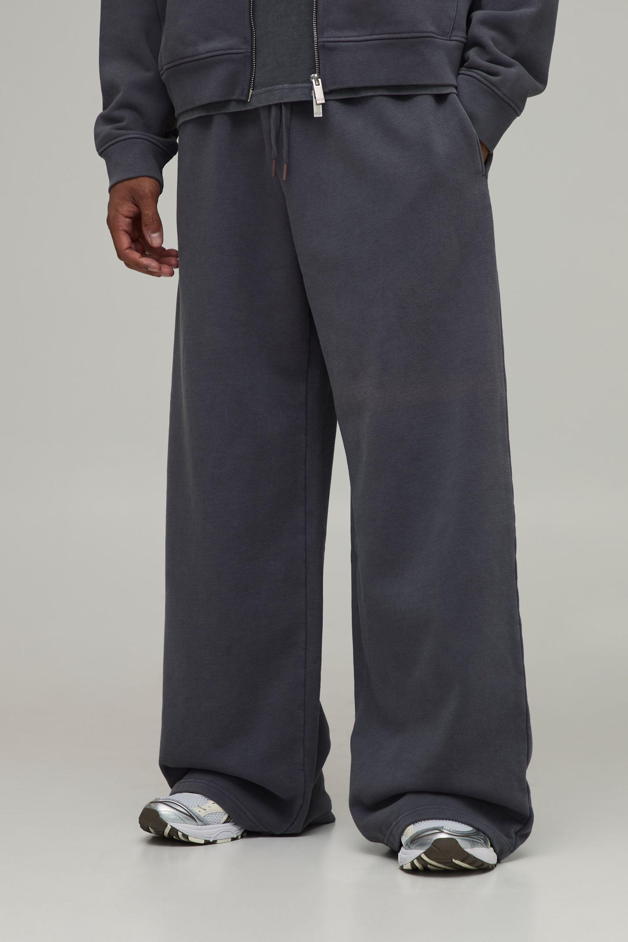 Wide Leg Premium 480gsm Washed Jogger by BOOHOOMAN