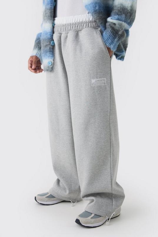 Wide Leg Tie Cuff Double Waistband Joggers by BOOHOOMAN