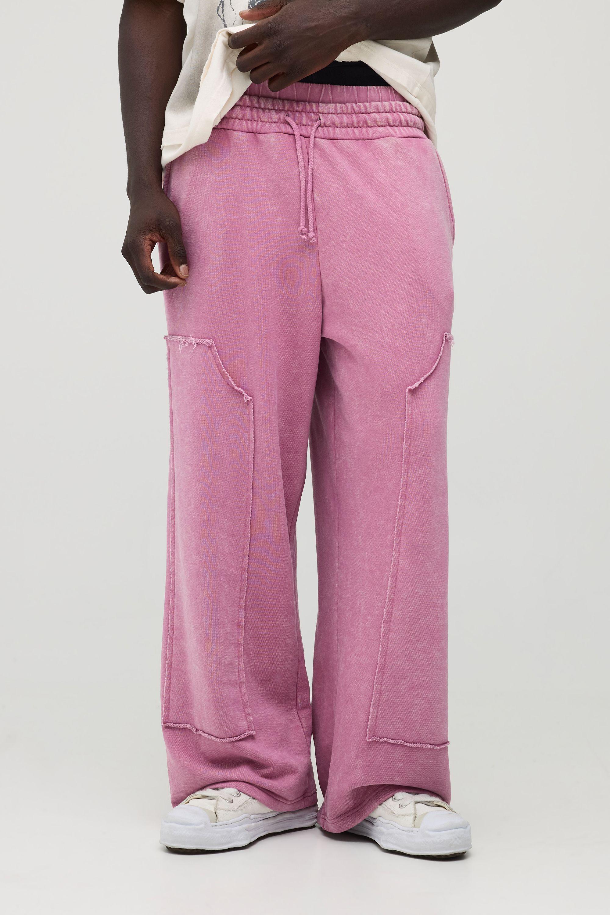 Wide Leg Washed Carpenter Joggers by BOOHOOMAN