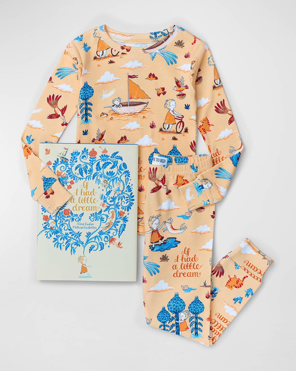 Girl's If I Had A Little Dream Pajama Book Set, Size 2-6 by BOOKS TO BED