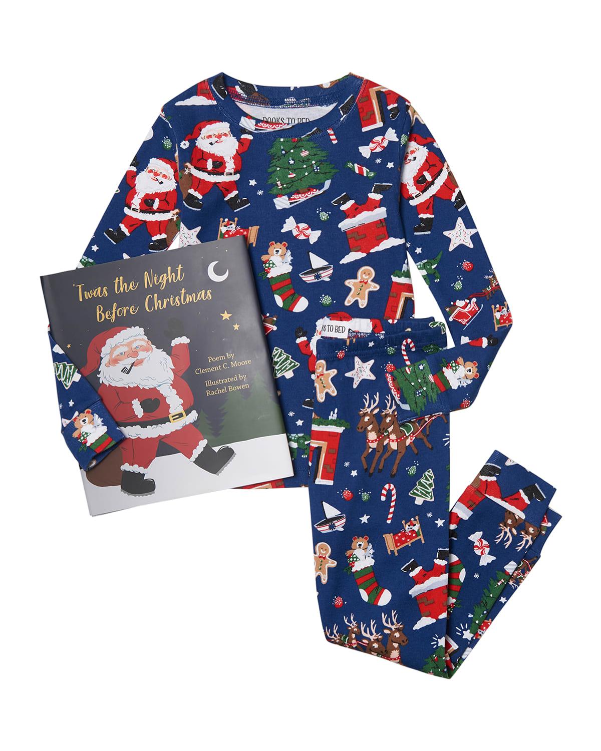 Kid's Twas the Night Before Christmas Printed Pajama Gift Set, Size 2-7 by BOOKS TO BED