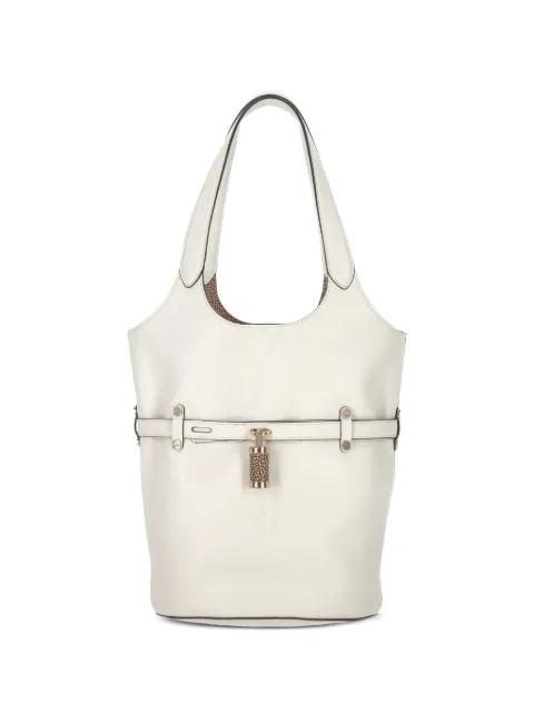 small Secchiello padlock-detail pebbled leather shoulder bag by BORBONESE