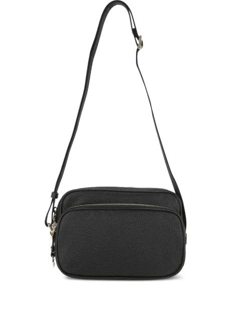 zip-top leather shoulder bag by BORBONESE