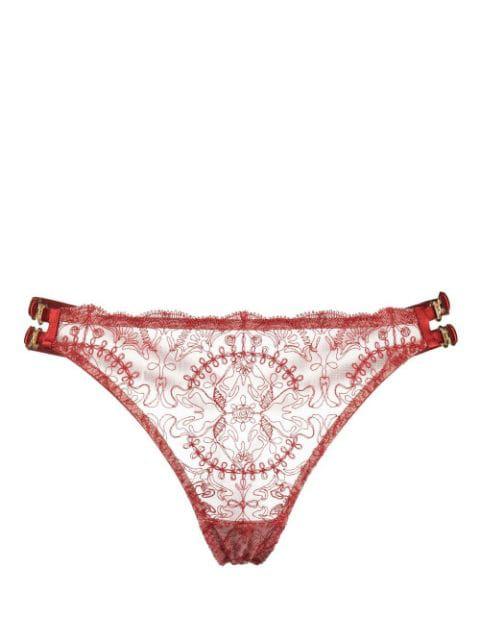 Cymatic sheer-lace thong by BORDELLE
