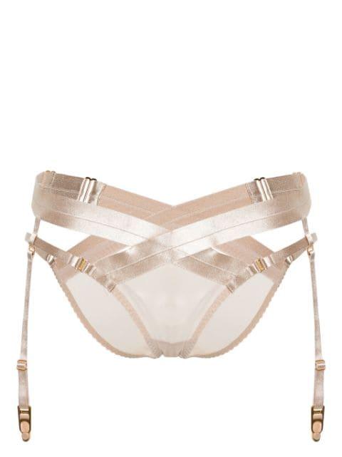 Tomoe satin harness brief by BORDELLE