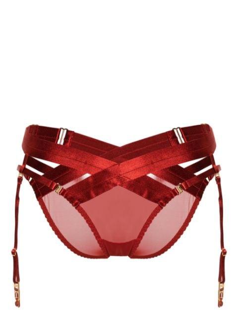 Tomoe satin harness brief by BORDELLE