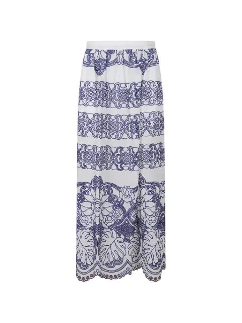 Belan embroidered lace-trim maxi skirt by BORGO DE NOR