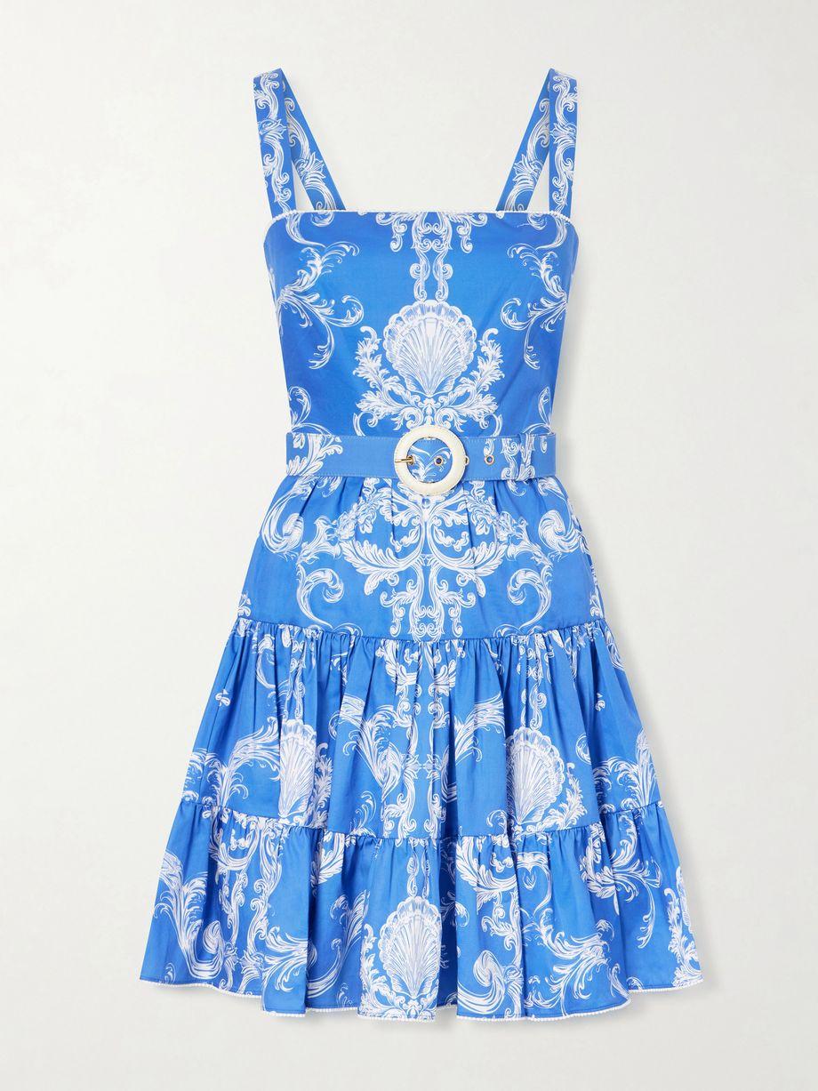 Freddie printed belted cotton mini dress by BORGO DE NOR