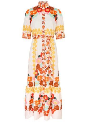 Marni floral-print cotton maxi shirt dress by BORGO DE NOR