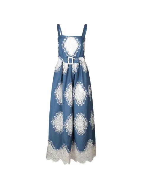 Nina lace belted maxi dress by BORGO DE NOR
