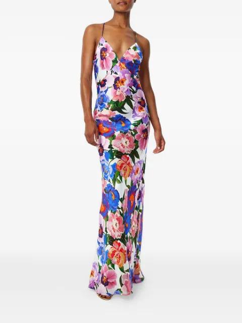Olive floral-print maxi dress by BORGO DE NOR