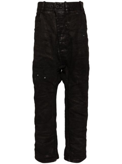 asymmetric drop-crotch jeans by BORIS BIDJAN SABERI