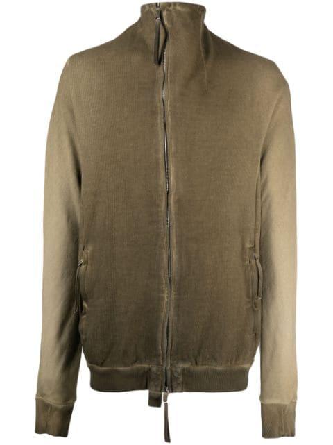 gradient-effect zipped cotton cardigan by BORIS BIDJAN SABERI