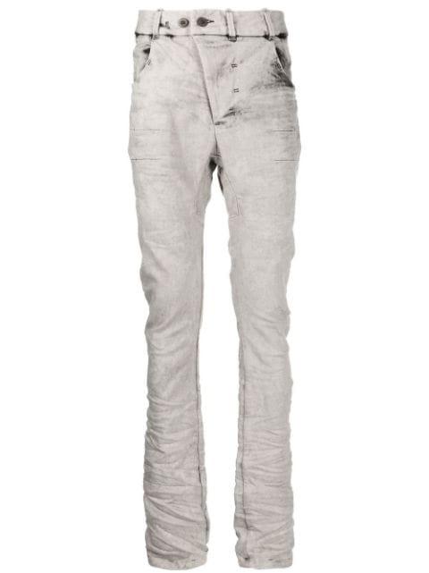 ruched skinny-fit jeans by BORIS BIDJAN SABERI