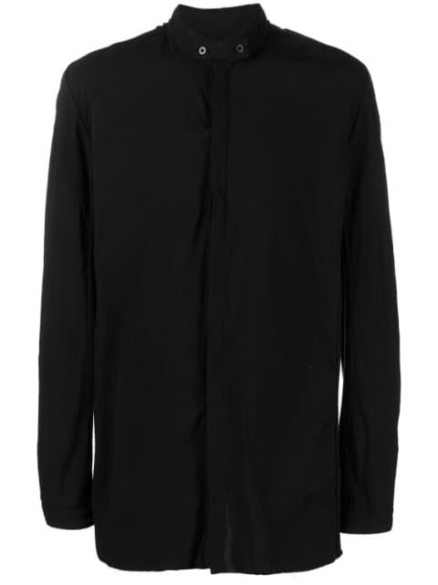 stand-up-collar long-sleeve cotton shirt by BORIS BIDJAN SABERI