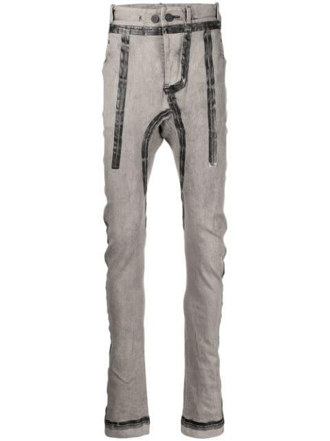 tape detail skinny trousers by BORIS BIDJAN SABERI