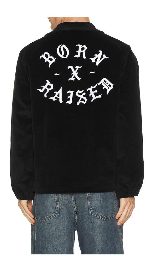 Born x Raised Zine Corduroy Coach Jacket in Black by BORNXRAISED
