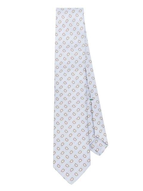 paisley-embroidered silk tie by BORRELLI