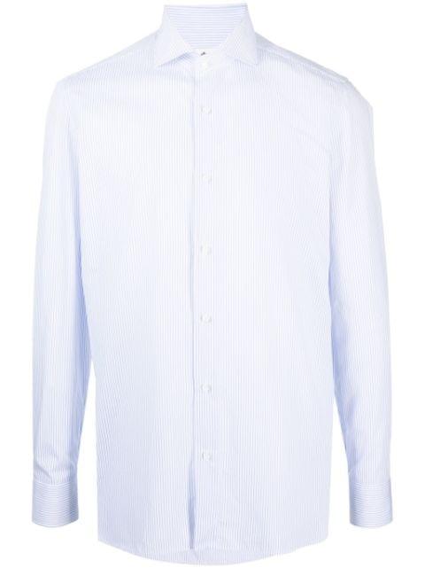 striped long-sleeve cotton shirt by BORRELLI