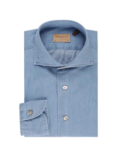 spread-collar denim shirt by BORRIELLO NAPOLI