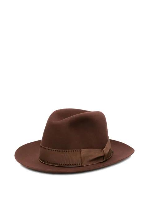 Hut stitched-ribbon fedora hat by BORSALINO