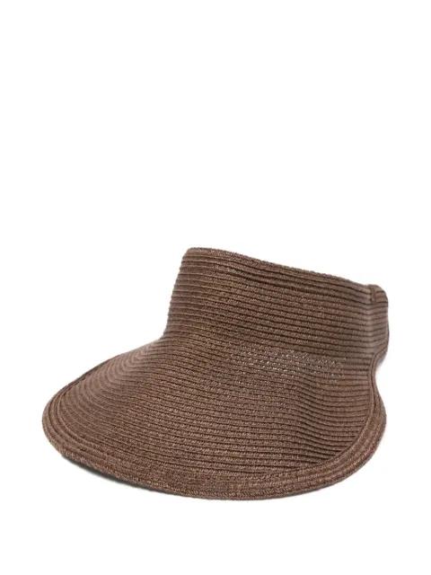 Jasmine logo-plaque woven visor by BORSALINO