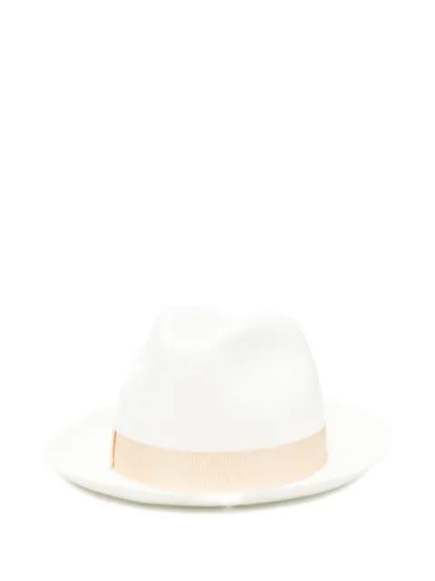 Monica ribbon-detail straw hat by BORSALINO