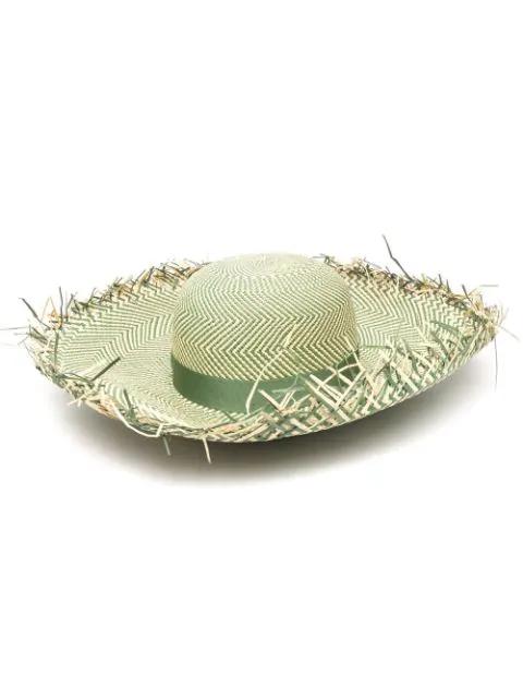 Pamela frayed straw hat by BORSALINO