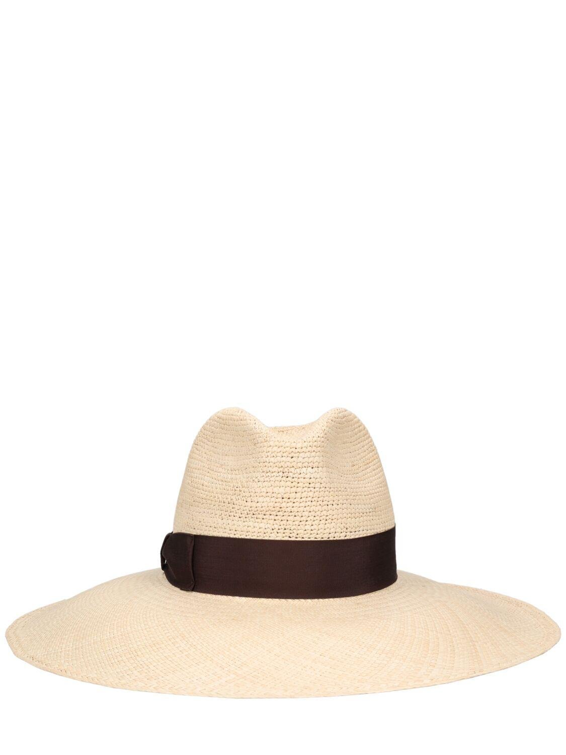 Sophie Semi-crochet Straw Panama Hat by BORSALINO