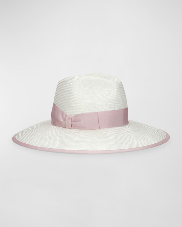 Sophie Two-Tone Straw Large Brim Hat by BORSALINO