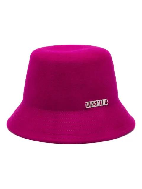 logo-plaque felted bucket hat by BORSALINO