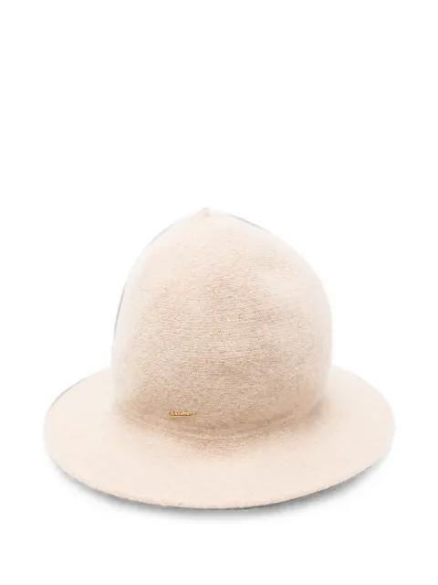 logo-plaque knitted hat by BORSALINO