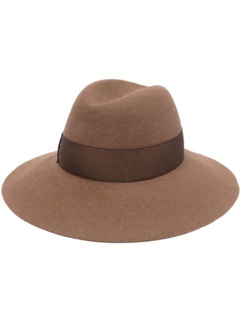 ribbon-detail fedora hat by BORSALINO