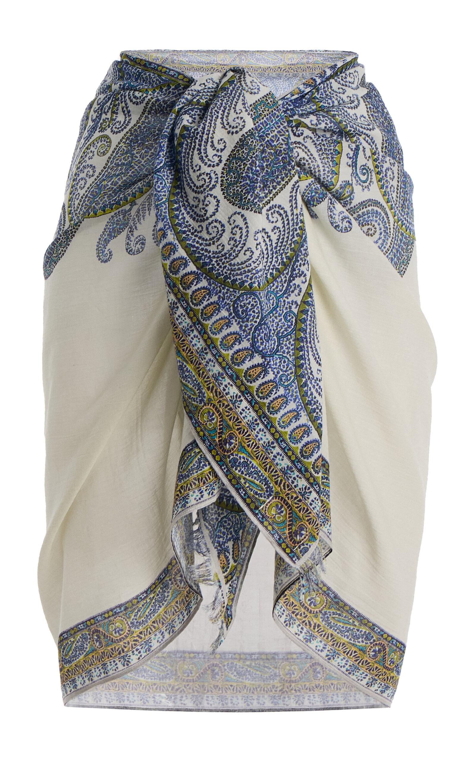 BOTEH Arcadia Paisley Cotton-Gauze Mini Pareo Skirt - Moda Operandi by BOTEH
