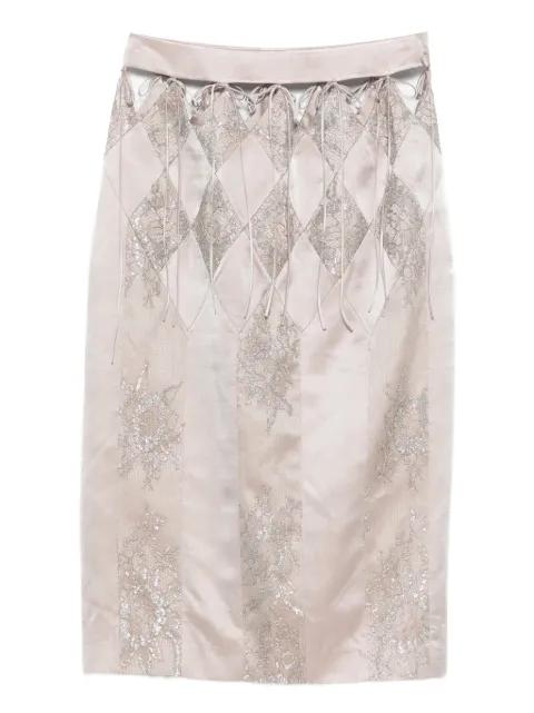 Lumiere diamond-lace midi skirt by BOTSI