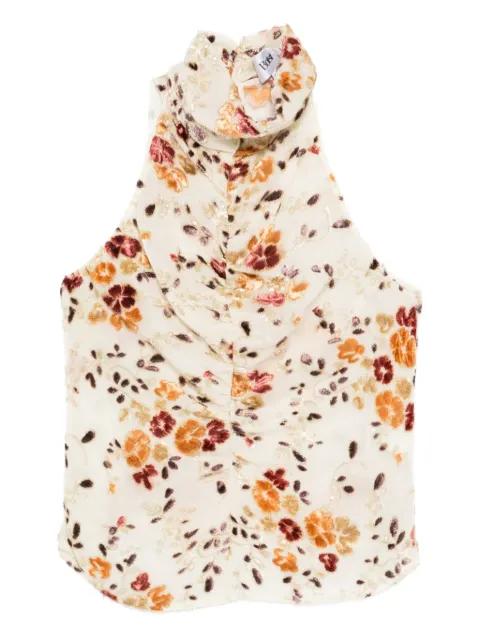 floral-print ruched-design blouse by BOTSI