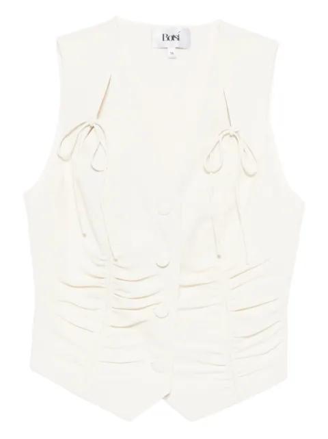 tie-detail ruched-design waistcoat by BOTSI