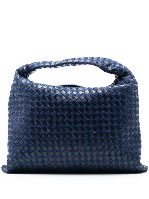 2012-2025 Large Calfskin and Denim Intrecciato Hop hobo bag by BOTTEGA VENETA 