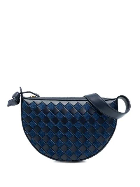 2012-2025 Mini Leather and Denim Intrecciato Sunrise hobo bag by BOTTEGA VENETA 
