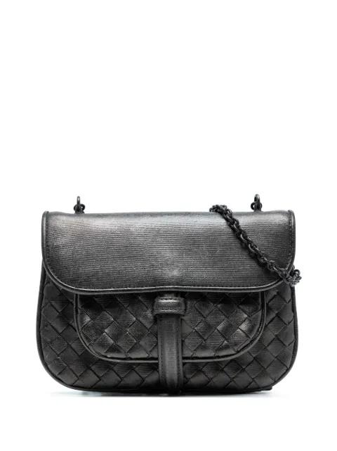 2012-2025 Mini Metallic Nappa Intrecciato Chain Flap crossbody bag by BOTTEGA VENETA 