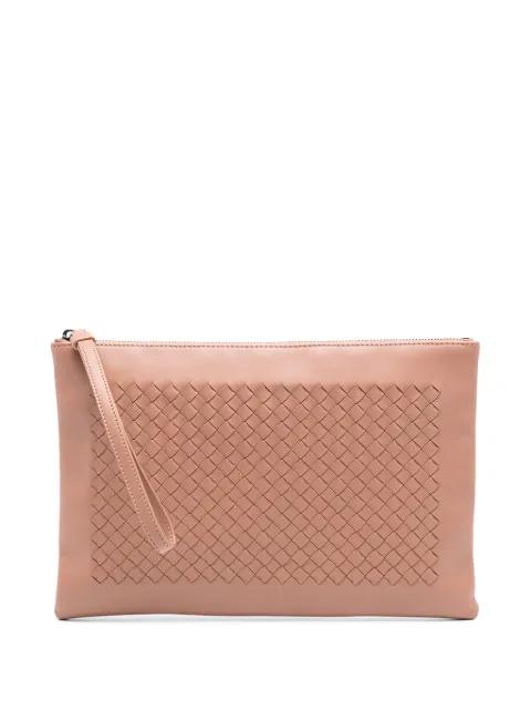 2012-2025 Nappa Intrecciato Zip Wristlet Pouch clutch bag by BOTTEGA VENETA 
