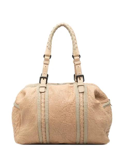 2012-2026 Intrecciato Trimmed Pebbled Lambskin Top Handle Bag tote bag by BOTTEGA VENETA 