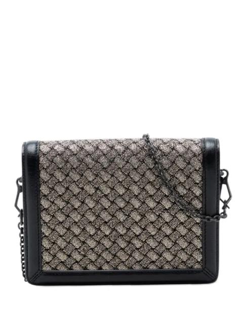 2012-2026 Mini Leather and Metallic Knit Intrecciato Montebello crossbody bag by BOTTEGA VENETA 