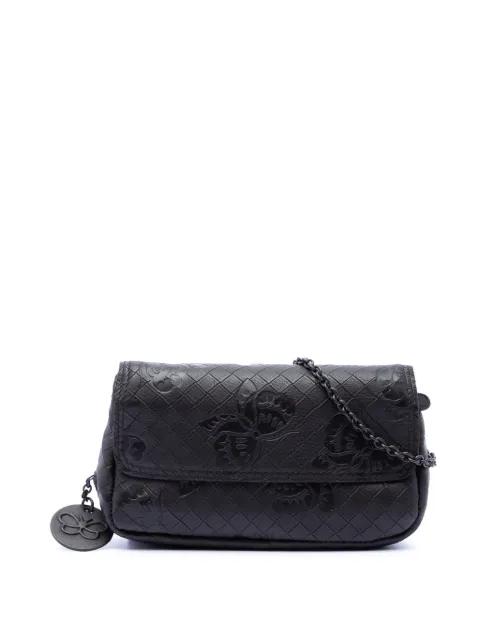 2012-2026 Small Calfskin Intrecciomirage Embossed Butterfly Chain crossbody bag by BOTTEGA VENETA 