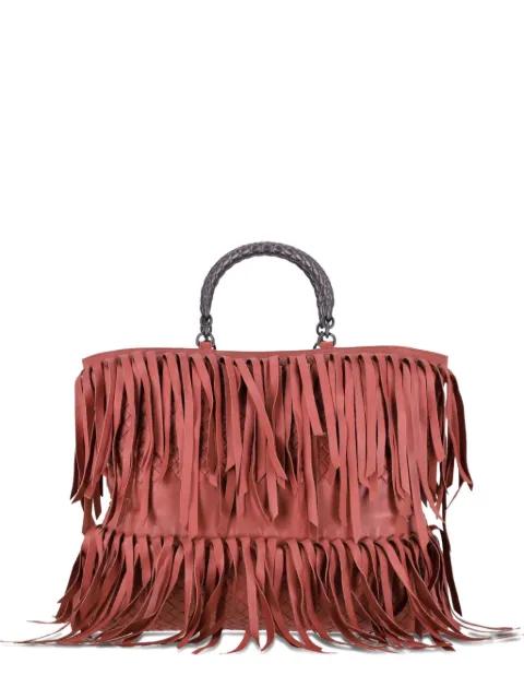 2024 pre-owned intrecciato-fringe tote bag by BOTTEGA VENETA 