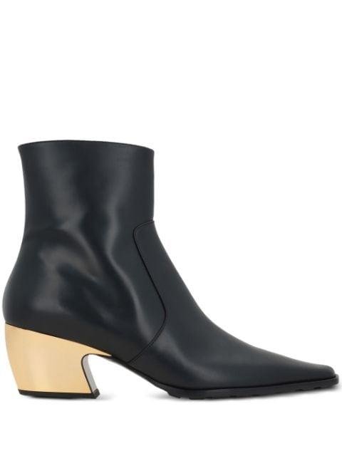 50mm pointed-toe leather ankle boots by BOTTEGA VENETA